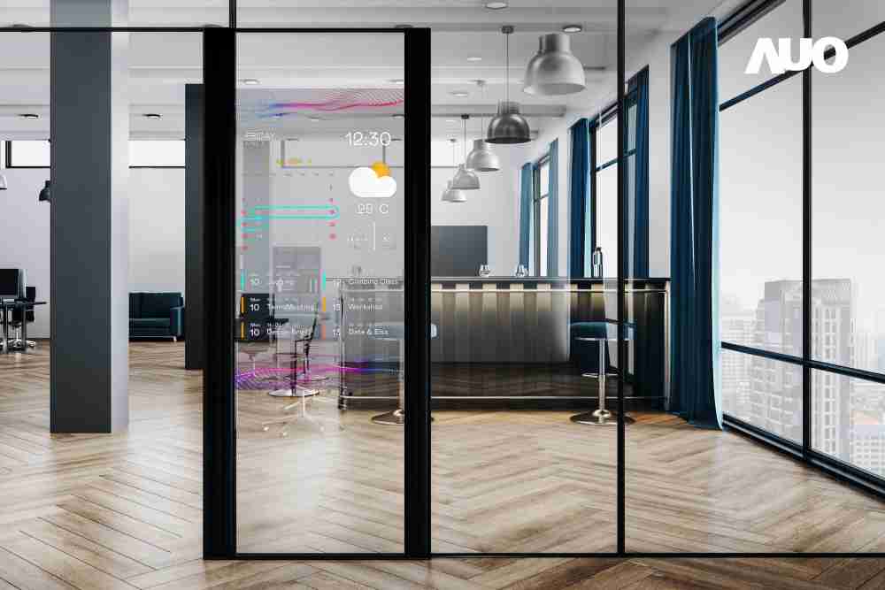 60吋Micro LED透明窗屏显示器，，可依需求调整并延伸应用于不同场域，，，包括汽车侧窗或家庭玄关、、、智慧橱窗、、、、商业展示等面向，，提供丰富的信息娱乐内容